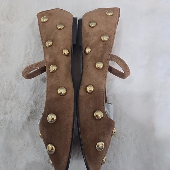 Madewell Greta Ballet Flat Studded Dried Acorn Brown Suede Women's Sizes NEW - Picture 8 of 9